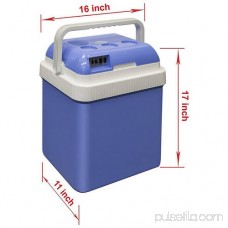 ALEKO CARFR24BL Portable Car Fridge Travel Cooler Warmer 12V 24 Liter Capacity, Light Blue Color 563034662